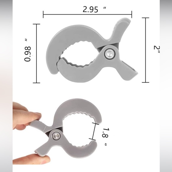 Stroller hooks set of 8 grey teal black white like new - Picture 4 of 6